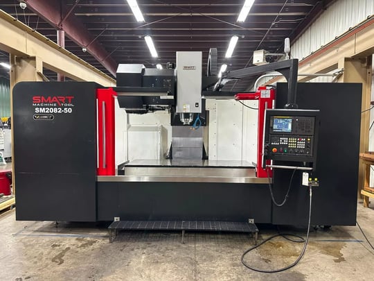 2024 SMART SM2082-50 VMC, 6K RPM GEAR DRIVEN SPINDLE, BOX WAYS, TSC, CHIP CONVEYOR,RENISHAW (OMI-2T)