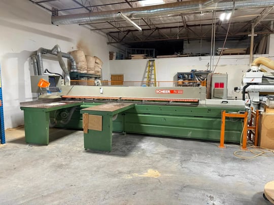Lot 113 1994 SCHEER PA 5000 P AUTOMATIC CNC BEAM SAW WITH INTEGRATED DUST COLLECTION