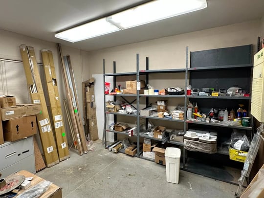Lot 148 LARGE ASSORTMENT OF CABINET-MAKING HARDWARE, INDUSTRIAL FASTENERS, AND SHOP SUPPLIES