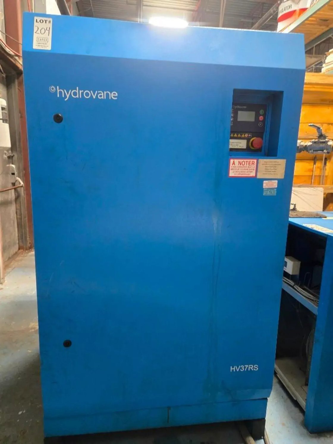 Lot 204 50 HORSEPOWER GARDNER DENVER HYDROVANE HV37RS-460 ROTARY VANE AIR COMPRESSOR