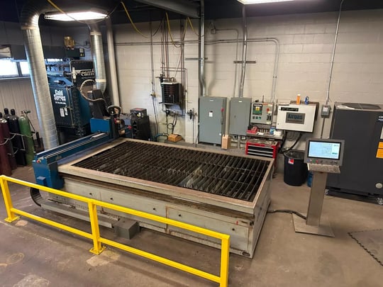 Lot 650 2010 5 X 10 AKS ACCU-KUT CNC HYPERTHERM XPR 300 PLASMA TABLE - REBUILT IN 2018, DUST COLLECTOR